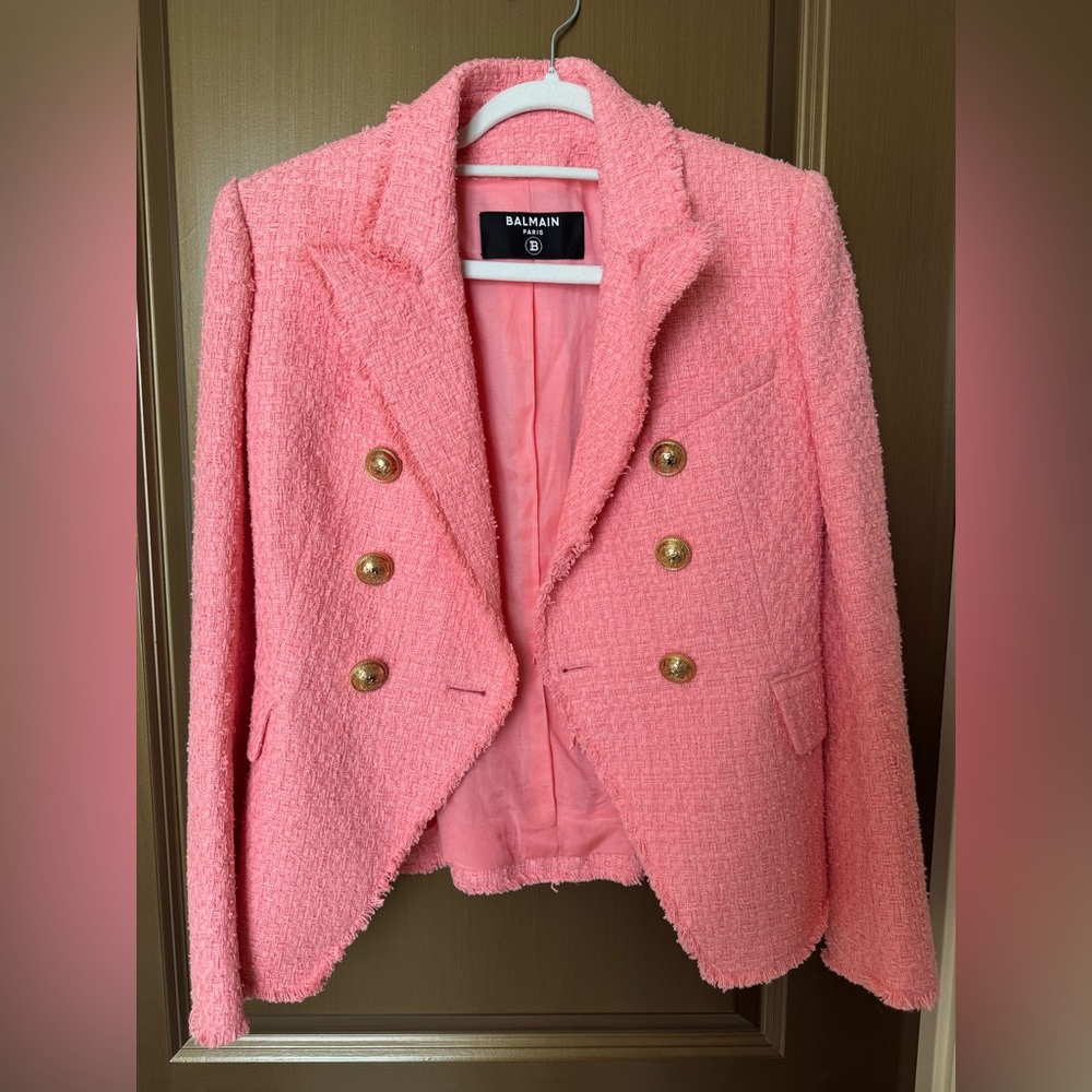 Balmain Pink Tweed Blazer